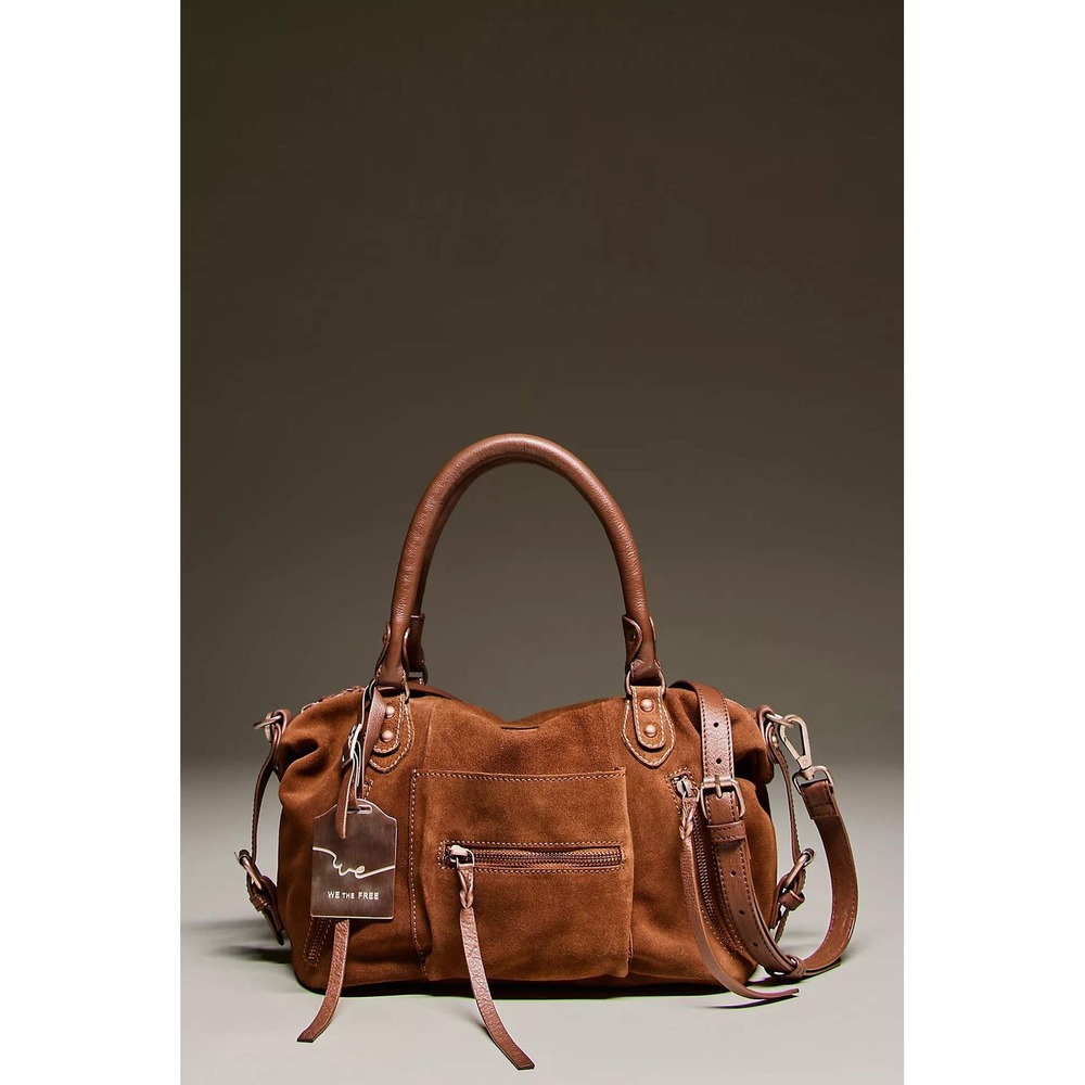 NWT We The Free Baby Emerson Tan Suede Leather Crossbody Shoulder Bag Boho